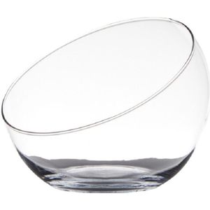 Hakbijl Glass Bolvaas schuine schaal - gerecycled glas - D20 x H17 cm