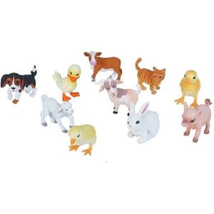 10x Plastic baby boerderijdieren speelfiguren