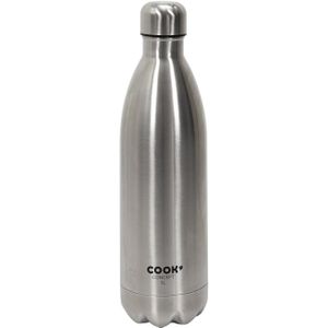 Cook Concept Travel drinkfles warme/koude dranken - zilver - 1000 ml