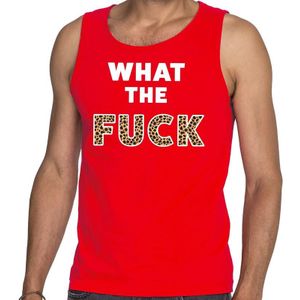 What the Fuck tijgerprint fun tanktop / mouwloos shirt rood voor heren