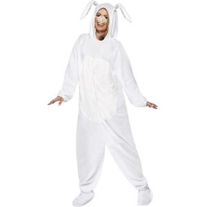 Wit konijn/haas jumpsuit voor volwassenen