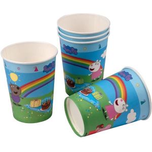 24x stuks Peppa Pig thema verjaardag feest drinkbekertjes 200 Ml