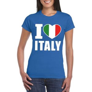 I love Italy/ Italie supporter shirt blauw dames
