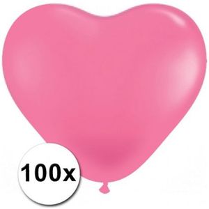 100 stuks Hart ballonnen roze