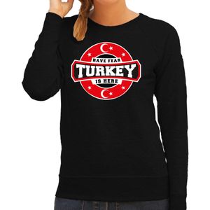 Have fear Turkey / Turkije is here supporter trui / kleding met sterren embleem zwart voor dames