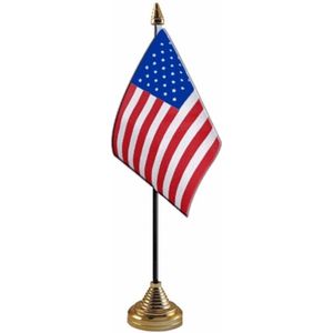 Amerika/USA versiering tafelvlag 10 x 15 cm