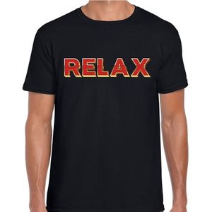 Fout RELAX t-shirt met 3D effect zwart voor heren