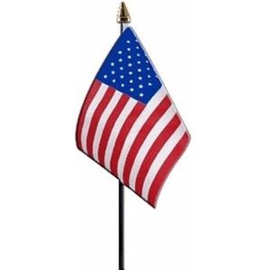 4x Amerika vlaggetje polyester