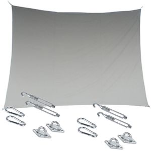 Premium kwaliteit schaduwdoek/zonnescherm Shae rechthoekig beige 3 x 4 meter met ophanghaken
