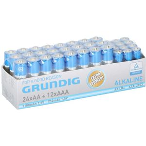 Voordeelpak Grundig AA en AAA batterijen 36 stuks