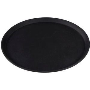 Rond dienblad zwart kunststof 40,5 cm
