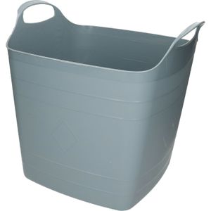 Bathroom Solutions Kuip - flexibel - emmer/wasmand - grijsblauw - 25 liter - 41 x 35 x 38 cm