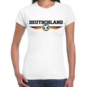 Duitsland / Deutschland landen / voetbal shirt met wapen in de kleuren van de Duitse vlag wit voor dames
