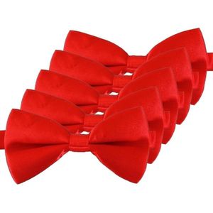 5x Rode verkleed vlinderstrikken/vlinderdassen 12 cm voor dames/heren