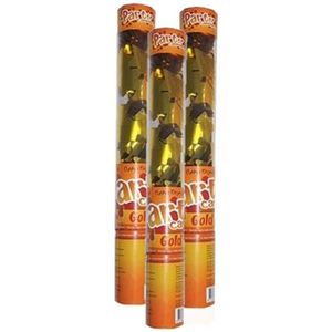 3x stuks transparant confetti shooter kanon goud 40 cm