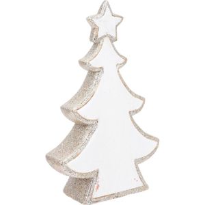 Kerst kunstkerstboom wit glitter beeldje 40 cm versiering/decoratie