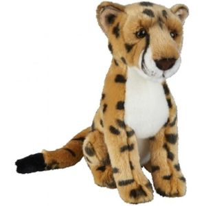 Gevlekte cheetah/panter knuffel 28 cm knuffeldieren