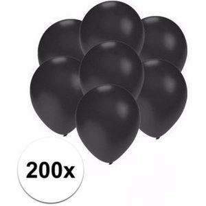 200x Mini ballonnen zwart metallic