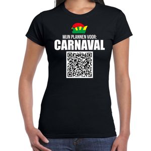 Carnaval QR code plannen voor carnaval / Limburg feest t-shirt dames zwart - Carnaval shirts