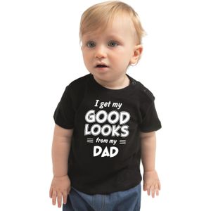 I get my good looks from my dad kado shirt zwart voor baby jongen / meisje