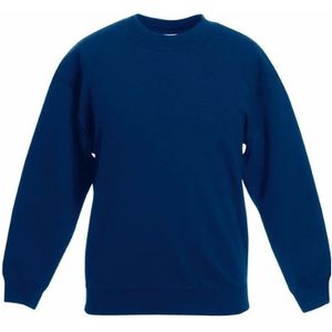 Donkerblauwe katoenen sweater zonder capuchon voor jongens