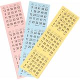 Uni kleur Bingo kaarten 1-75 - 4 blokken - 100 bladzijden met 3 spellen per velletje - Geschikt voor volwassenen