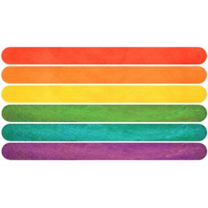 Houten knutselstokjes/ijsstokjes 2x50 stuks regenboog kleurenmix 11 cm