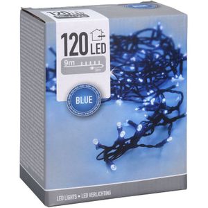 Feestverlichting lichtsnoeren met blauwe led lampjes/lichtjes 9 meter