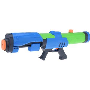 1x Groot waterpistool/waterpistolen 63 cm blauw/groen met pomp