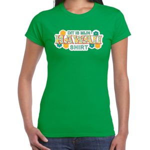 Hawaii shirt zomer t-shirt groen voor dames