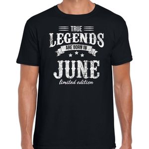 Legends are born in June cadeau t-shirt zwart voor heren - Verjaardag shirts