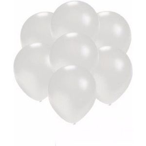 300x Mini ballonnen wit metallic
