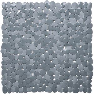 Grijze anti-slip douche mat 53 x 53 cm vierkant