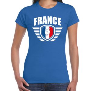 France landen / voetbal t-shirt blauw dames - EK / WK voetbal