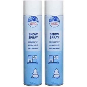 2x Sneeuwspray XL spuitbussen 600 ml