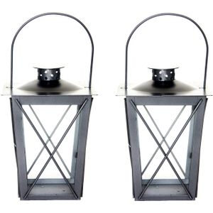 Negen bestellen Bedankt Zilveren tuin lantaarn-windlicht van ijzer 20 x 20 x 40 cm - online kopen |  Lage prijs | beslist.nl