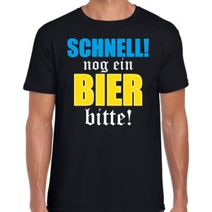 Apres-ski t-shirt wintersport nog ein bier bitte! zwart voor heren