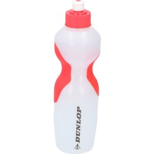 Dunlop bidon - 650 ml - wit/rood - kunststof - drinkfles/sportfles