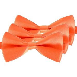 3x Oranje verkleed vlinderstrikken/vlinderdassen 14 cm voor dames/heren
