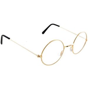 Opa/oma bril - rond - goud montuur - volwassenen - verkleedaccessoires