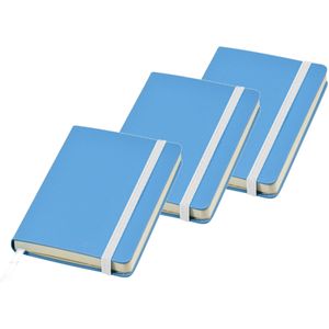 3x stuks luxe schriften A5 formaat met blauwe harde kaft