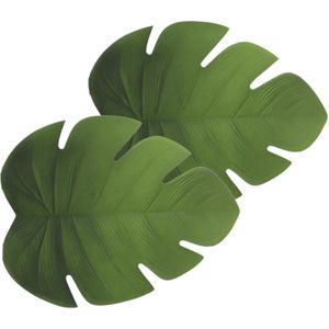 Set van 10x stuks placemats blad groen - vinyl - 47 x 38 cm - Onderleggers