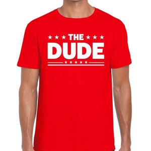 The Dude fun t-shirt voor heren rood