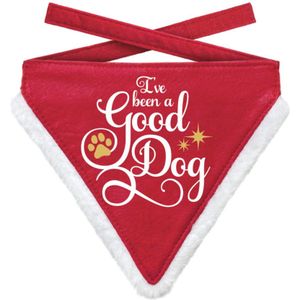 Kerst halsband sjaaltje - voor grote honden - 22,5 x 18,5 cm - rood
