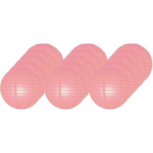 15x Roze bol lampionnen 25 cm