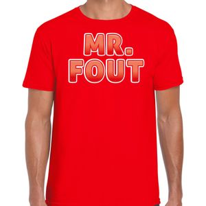 Bellatio Decorations Foute party t-shirt voor heren - Mr. Fout - rood - carnaval