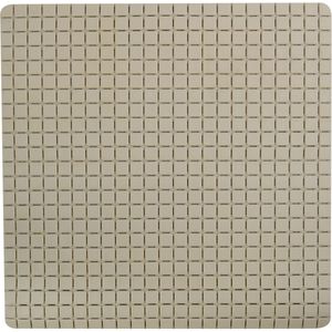 MSV Douche/bad anti-slip mat badkamer - rubber - beige - 54 x 54 cm - met zuignappen