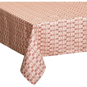 Tafelkleed rechthoekig 240 x 140 cm rood met print polyester