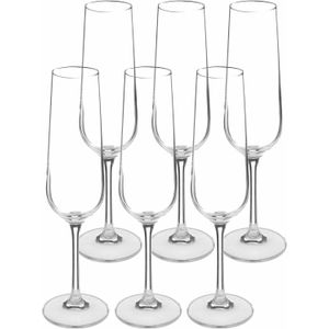 Secret de Gourmet Champagneglazen set Lena - doosje 24x stuks - chique glas - 20 CL