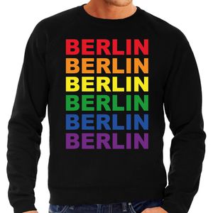 Regenboog Berlin gay pride evenement sweater voor heren zwart